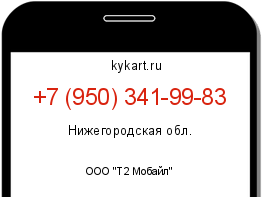 Информация о номере телефона +7 (950) 341-99-83: регион, оператор