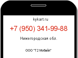 Информация о номере телефона +7 (950) 341-99-88: регион, оператор