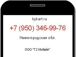 Информация о номере телефона +7 (950) 346-99-76: регион, оператор