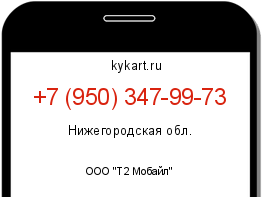 Информация о номере телефона +7 (950) 347-99-73: регион, оператор