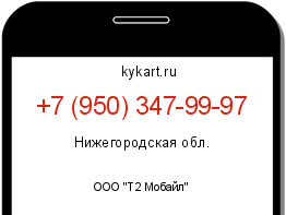 Информация о номере телефона +7 (950) 347-99-97: регион, оператор