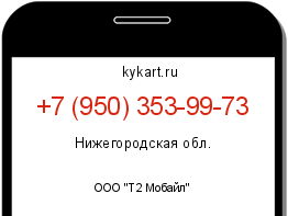 Информация о номере телефона +7 (950) 353-99-73: регион, оператор