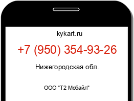 Информация о номере телефона +7 (950) 354-93-26: регион, оператор