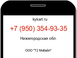 Информация о номере телефона +7 (950) 354-93-35: регион, оператор