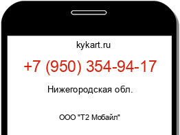 Информация о номере телефона +7 (950) 354-94-17: регион, оператор