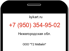 Информация о номере телефона +7 (950) 354-95-02: регион, оператор