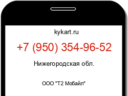 Информация о номере телефона +7 (950) 354-96-52: регион, оператор