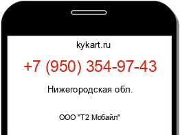 Информация о номере телефона +7 (950) 354-97-43: регион, оператор