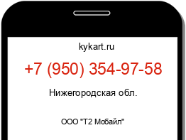 Информация о номере телефона +7 (950) 354-97-58: регион, оператор