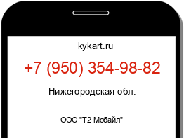 Информация о номере телефона +7 (950) 354-98-82: регион, оператор