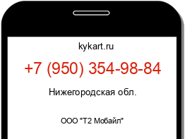 Информация о номере телефона +7 (950) 354-98-84: регион, оператор