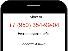 Информация о номере телефона +7 (950) 354-99-04: регион, оператор