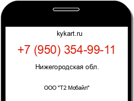 Информация о номере телефона +7 (950) 354-99-11: регион, оператор