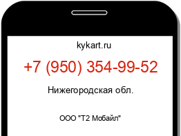 Информация о номере телефона +7 (950) 354-99-52: регион, оператор