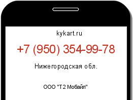 Информация о номере телефона +7 (950) 354-99-78: регион, оператор