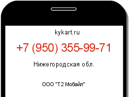 Информация о номере телефона +7 (950) 355-99-71: регион, оператор
