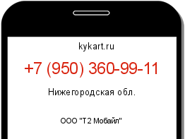 Информация о номере телефона +7 (950) 360-99-11: регион, оператор