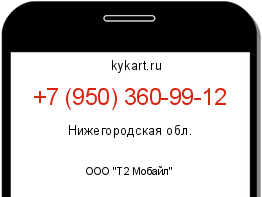 Информация о номере телефона +7 (950) 360-99-12: регион, оператор