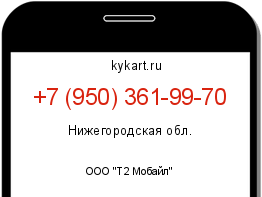 Информация о номере телефона +7 (950) 361-99-70: регион, оператор