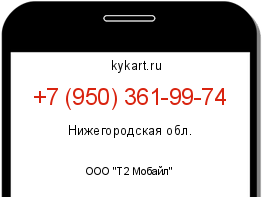 Информация о номере телефона +7 (950) 361-99-74: регион, оператор