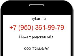 Информация о номере телефона +7 (950) 361-99-79: регион, оператор