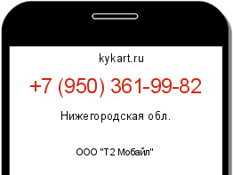 Информация о номере телефона +7 (950) 361-99-82: регион, оператор