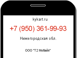 Информация о номере телефона +7 (950) 361-99-93: регион, оператор