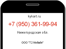 Информация о номере телефона +7 (950) 361-99-94: регион, оператор