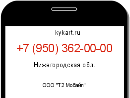 Информация о номере телефона +7 (950) 362-00-00: регион, оператор