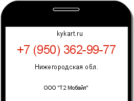 Информация о номере телефона +7 (950) 362-99-77: регион, оператор