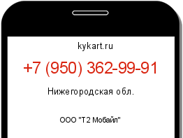 Информация о номере телефона +7 (950) 362-99-91: регион, оператор