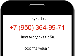 Информация о номере телефона +7 (950) 364-99-71: регион, оператор