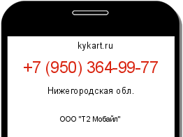 Информация о номере телефона +7 (950) 364-99-77: регион, оператор