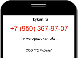 Информация о номере телефона +7 (950) 367-97-07: регион, оператор
