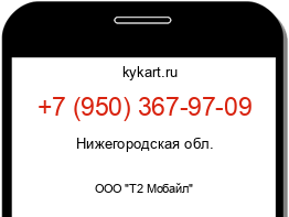 Информация о номере телефона +7 (950) 367-97-09: регион, оператор