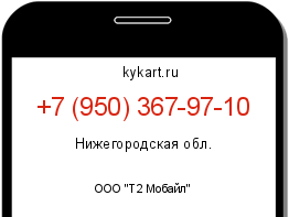 Информация о номере телефона +7 (950) 367-97-10: регион, оператор