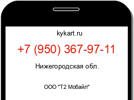 Информация о номере телефона +7 (950) 367-97-11: регион, оператор