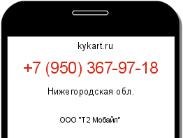 Информация о номере телефона +7 (950) 367-97-18: регион, оператор