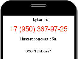 Информация о номере телефона +7 (950) 367-97-25: регион, оператор