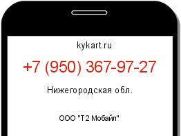 Информация о номере телефона +7 (950) 367-97-27: регион, оператор