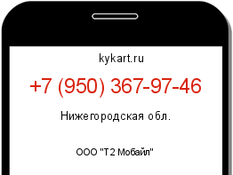 Информация о номере телефона +7 (950) 367-97-46: регион, оператор