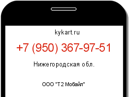 Информация о номере телефона +7 (950) 367-97-51: регион, оператор