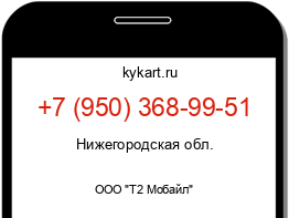 Информация о номере телефона +7 (950) 368-99-51: регион, оператор