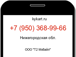 Информация о номере телефона +7 (950) 368-99-66: регион, оператор