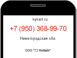 Информация о номере телефона +7 (950) 368-99-70: регион, оператор