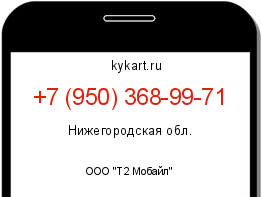Информация о номере телефона +7 (950) 368-99-71: регион, оператор