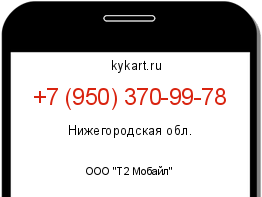 Информация о номере телефона +7 (950) 370-99-78: регион, оператор