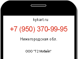 Информация о номере телефона +7 (950) 370-99-95: регион, оператор