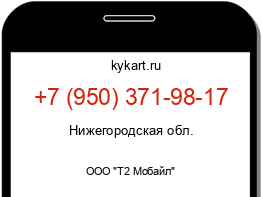 Информация о номере телефона +7 (950) 371-98-17: регион, оператор