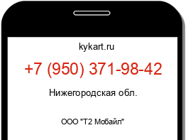 Информация о номере телефона +7 (950) 371-98-42: регион, оператор